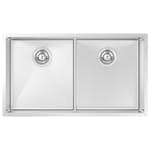 Diskho DecoSteel Combo Slim 3636 Rostfri Dubbel med Korgventil & Vattenlås