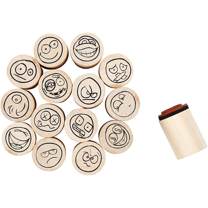 Stämpelset Creativ Company Deco Art Smiley 15-pack.