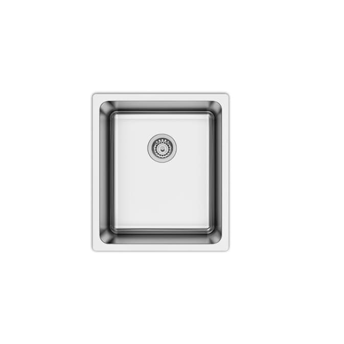 Diskho DecoSteel SQ34 Rostfri Enkel med Korgventil & Vattenlås