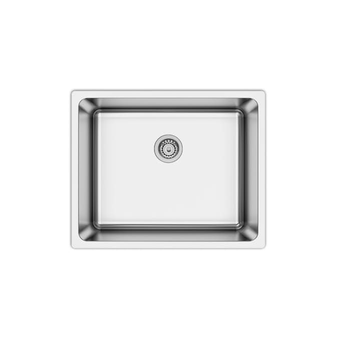 Diskho DecoSteel SQ50 Rostfri Enkel med Korgventil & Vattenlås