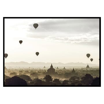 Poster Gallerix Air Balloons Over Tempel