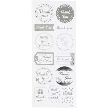 Stickers Creativ Company Thank You Silver 10x24 cm 1 Ark