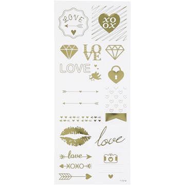 Stickers Creativ Company Love 10x24 cm 1 Ark Guld