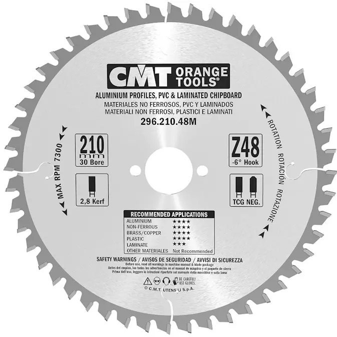 Cirkelsågklinga CMT Orange Tools NE NEG Alu/laminat