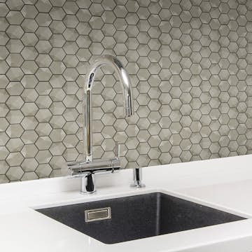 Kakel Natucer Ceramica Natural Hex Grå 3D 6x7 cm