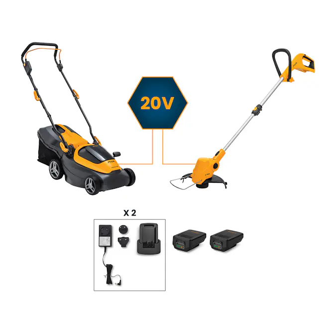 Gräsklippare Stiga Collector 136e Paket Med Grästrimmer GT 100e & 2 Batterier & Laddare