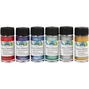 Marmoreringsfärg Creativ Company Magic Marble Metallicfärger 6x20 ml/1 Förp
