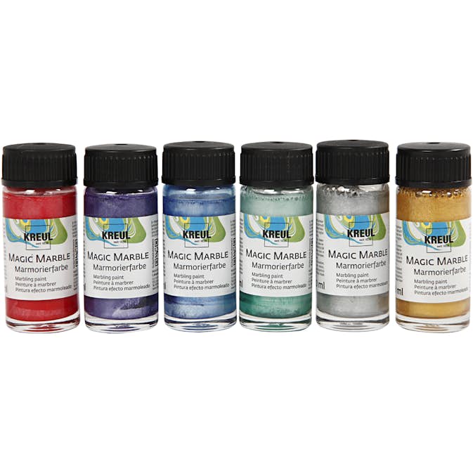 Marmoreringsfärg Creativ Company Magic Marble Metallicfärger 6x20 ml/1 Förp
