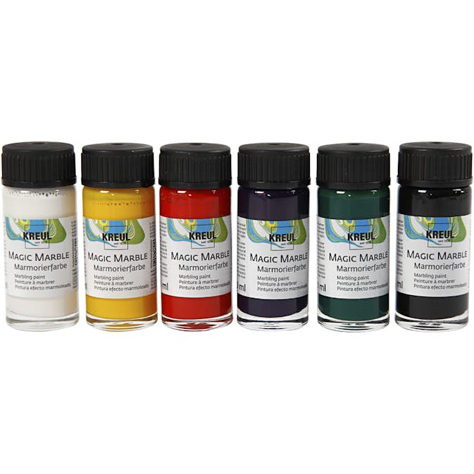 Marmoreringsfärg Creativ Company Magic Marble Standardfärger 6x20 ml/1 Förp