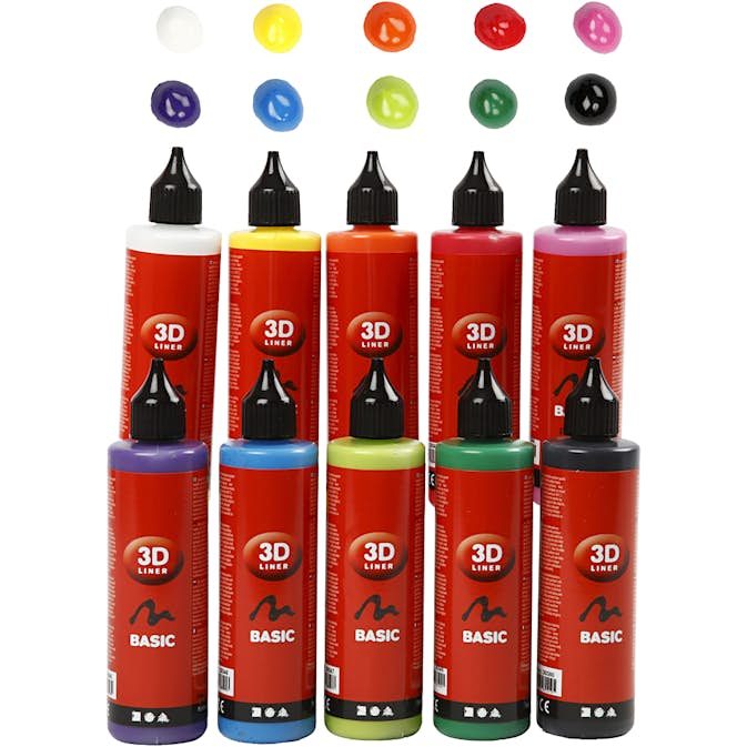 3D-liner Creativ Company Mixade Färger 10x100 ml/1 Förp