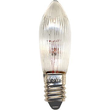 LED-lampor Star Trading Reservlampa E10 34V 3W Räfflat 3-pack Transparent