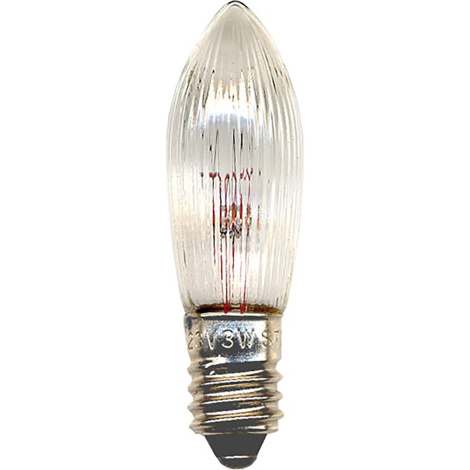 LED-lampor Star Trading Reservlampa E10 34V 3W Räfflat 3-pack Transparent