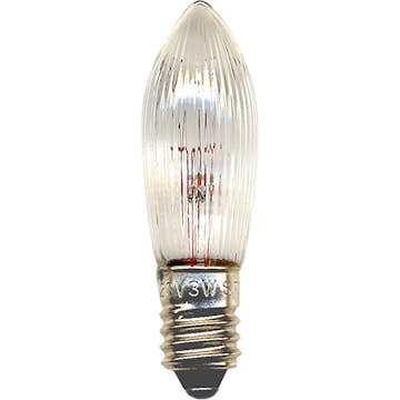 LED-Reservlampa Star Trading E10 55V 3W Räfflat Transparent 3-pack