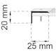 Kantlist Habo A26 Mattsvart 20x25 mm