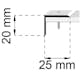 Kantlist Habo A27 Mattsvart 20x25 mm