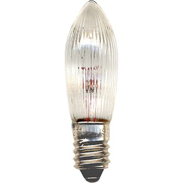 LED-lampor Star Trading Reservlampa E10 12V 2,4W Räfflad 3-pack Transparent