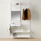 Hallösning Elfa Decor+ Enkel med Lutande Hyllor och Spegel