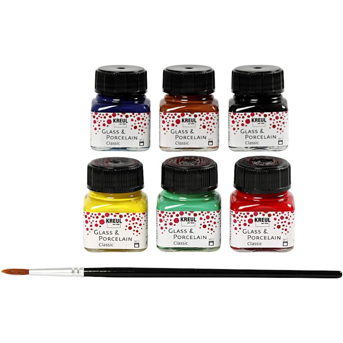 Glas- och Porslinsfärg Creativ Company Mixade Classic Färger 6x20 ml/1 Förp