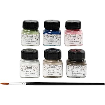 Glas- och Porslinsfärg Creativ Company Mixade Chalky Färger 6x20 ml/1 Förp