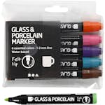Glas- och Porslinstusch Creativ Company Kompletterande Färger Spets 1-3 mm Semi Opaque 6 st/1 Förp
