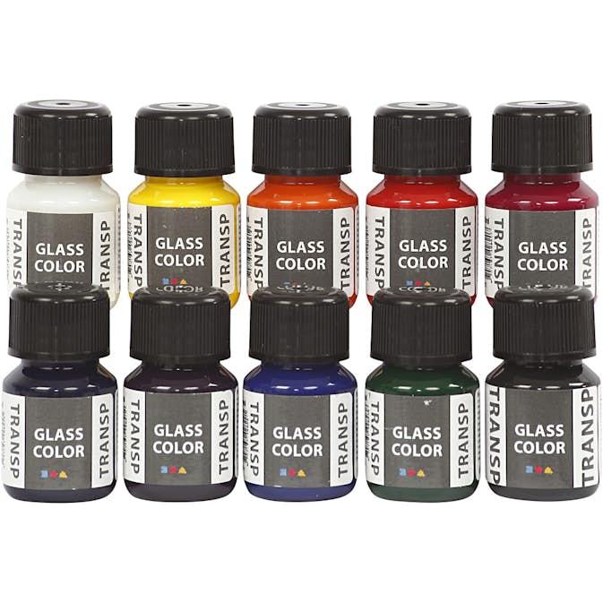 Glasfärg Creativ Company Transparent Mixade Färger 10x30 ml/1 Förp