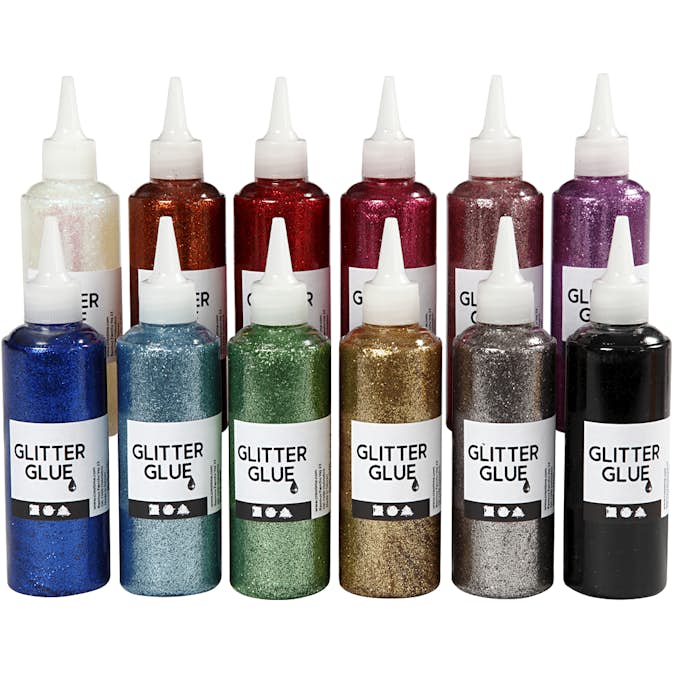 Glitterlim Creativ Company Mixade Färger 12 st/1 Förp