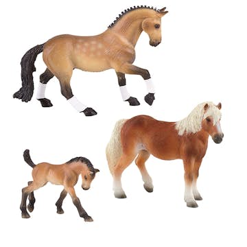 Leksaksdjur ABA Skol Hästfamilj Bully 3 st