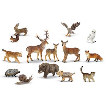 Leksaksdjur ABA Skol Skogsdjur Bully 14 st