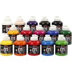 Akrylfärg Creativ Company A-color Mixade Färger Nr 01 Blank 15st 500 ml/1 Låda