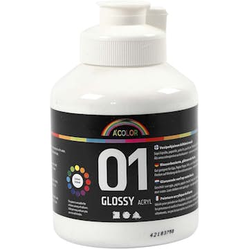 Akrylfärg Creativ Company A-color Nr 01 Blank 500 ml/1 Flaska