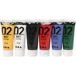 Akrylfärg Creativ Company Readymix A-color Standardfärger Nr 02 Matt 6st 20 ml/1 Förp
