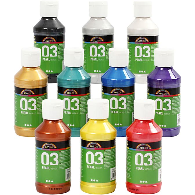 Akrylfärg Creativ Company A-color Nr. 03 Metallic 10st 120 ml/1 Förp