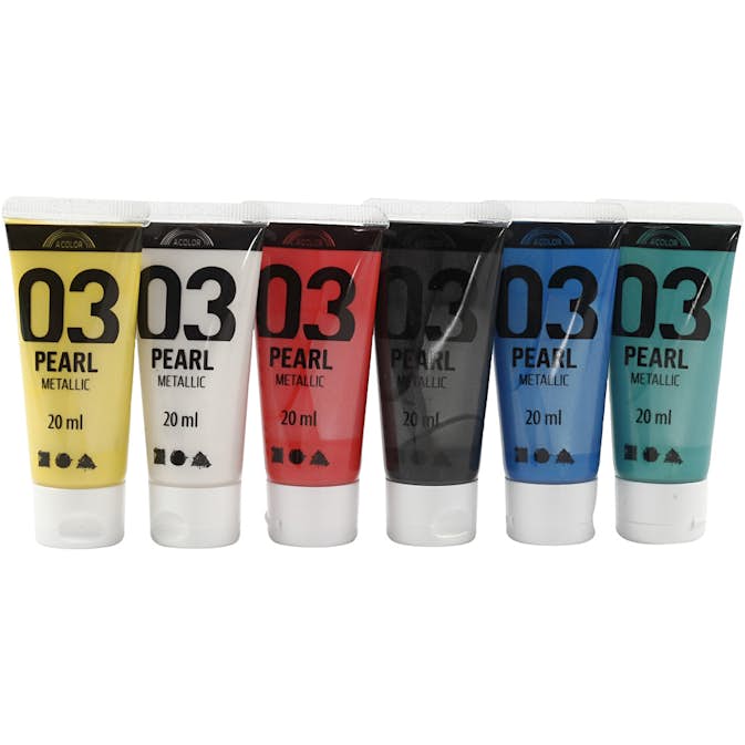 Akrylfärg Creativ Company A-color Standardfärger Nr. 03 Metallic 6st 20 ml/1 Förp