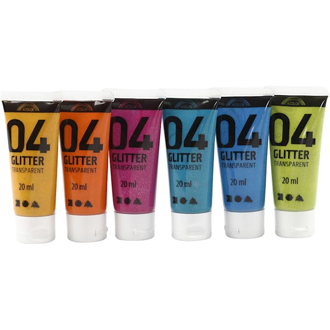 Glitterfärg Creativ Company Mixade Färger Nr. 04 6x20 ml/1 Förp