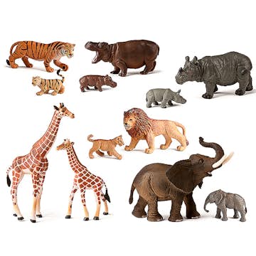 Leksaksdjur ABA Skol Vilda Djur 12 st 3325137