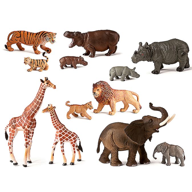 Leksaksdjur ABA Skol Vilda Djur 12 st 3325137