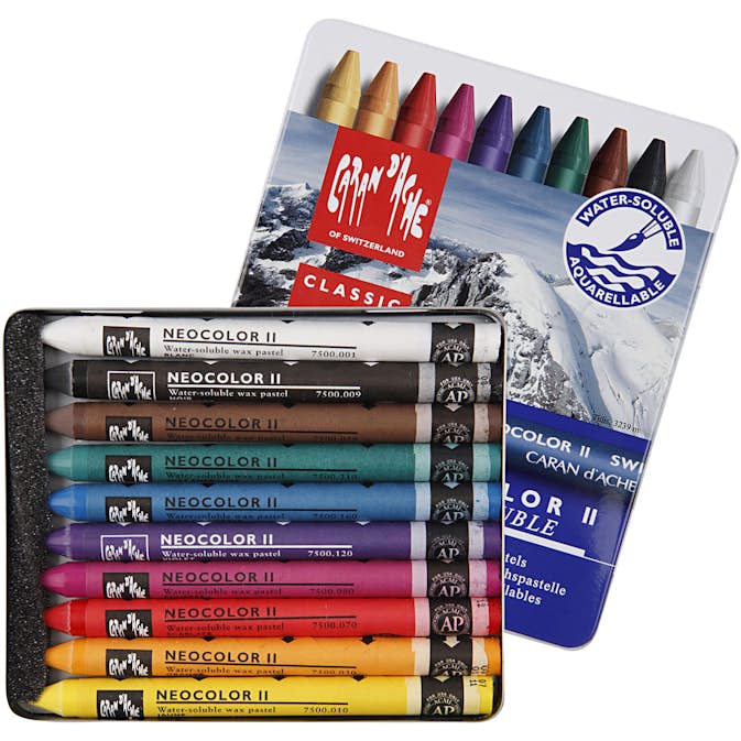 Akvarellfärgkrita Creativ Company Neocolor II Mixade Färger 10 st/1 Förp