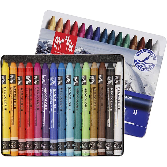 Akvarellfärgkrita Creativ Company Neocolor II Mixade Färger 15 st/1 Förp 10 cm