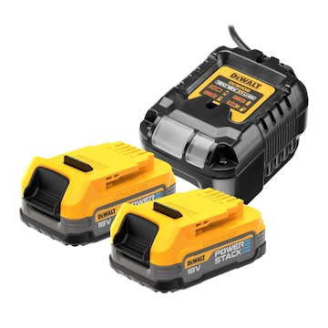 Batteripaket DeWalt DCB1102E2 18V XR 2x Powerstack Laddare
