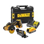 Vinkelslip DeWalt DCS438E2T 18V XR 2x Powerstack Tstak