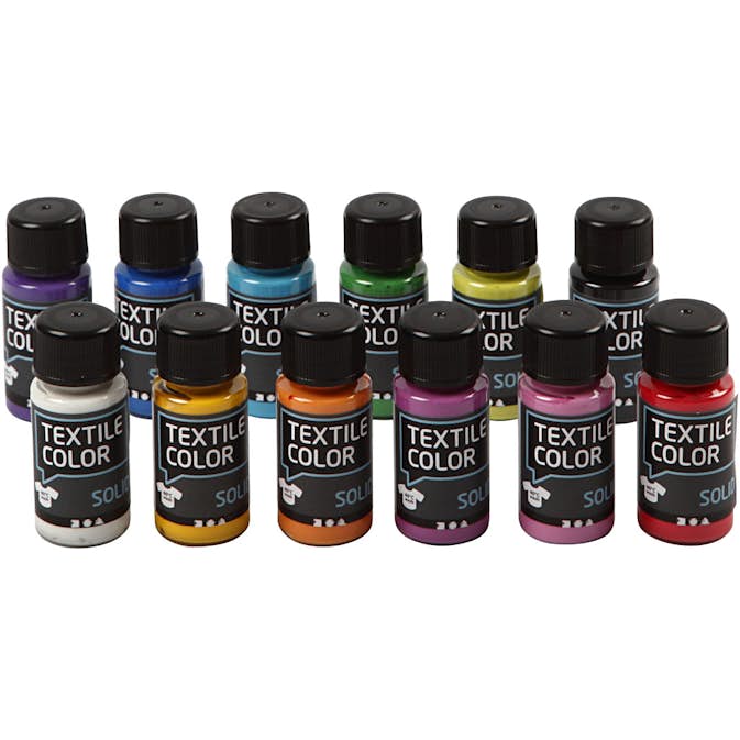 Textilfärg Creativ Company Solid Täckande Mixade Färger 12 st/1 Förp