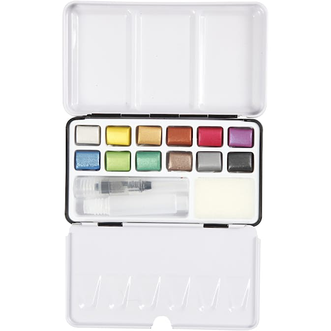 Akvarellfärg Creativ Company Art Aqua Metallicfärger Stl 10x15 mm 12 Färg/1 Förp