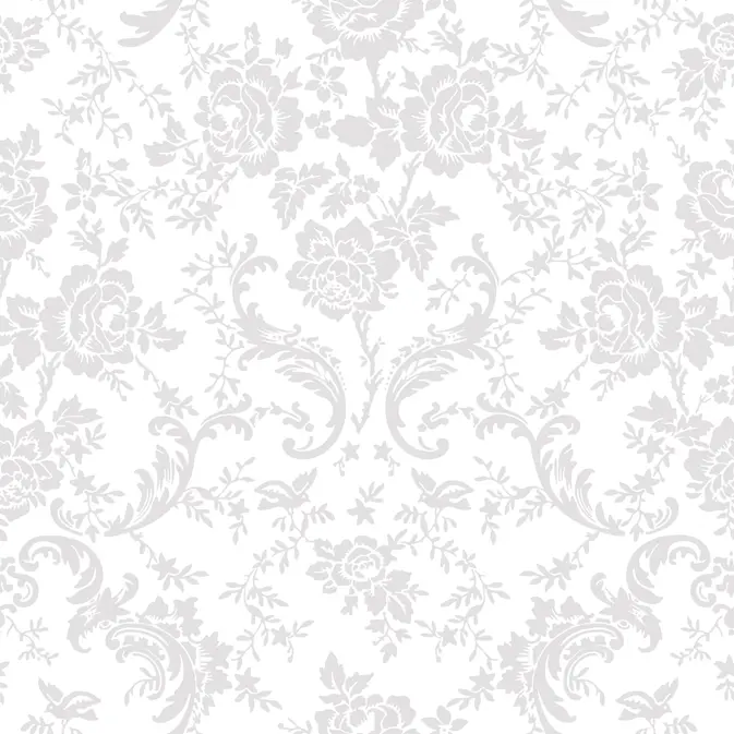 Tapet Duro Rosendal, Vit/silver