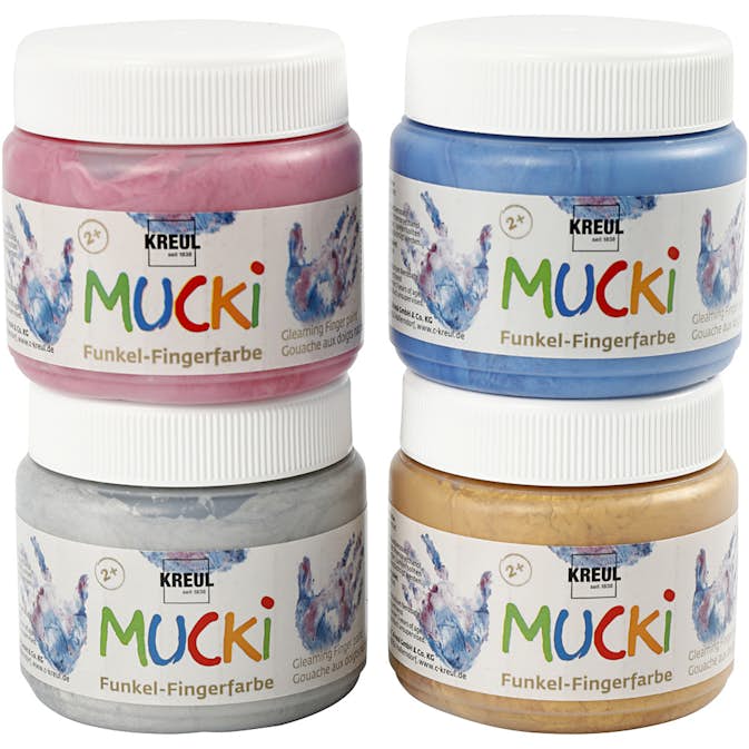 Fingerfärg Creativ Company Metallicfärger 4x150 ml/1 Förp