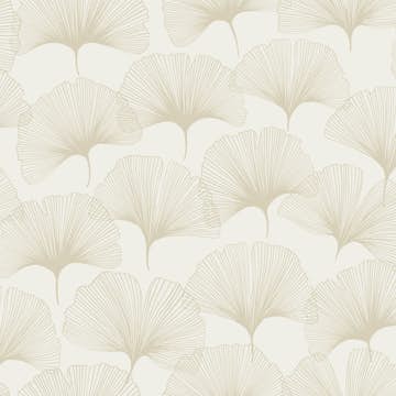 Tapet Origin Gingkoblad Beige/Guld