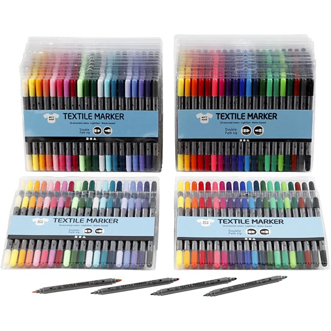 Textiltusch Creativ Company Standardfärger Kompletterande Färger Spets 2,3+3,6 mm 24X20 St/1 Förp
