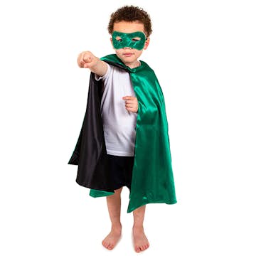 Mantel ABA Skol Dubbelsidig Grön Grön Svart Utklädning