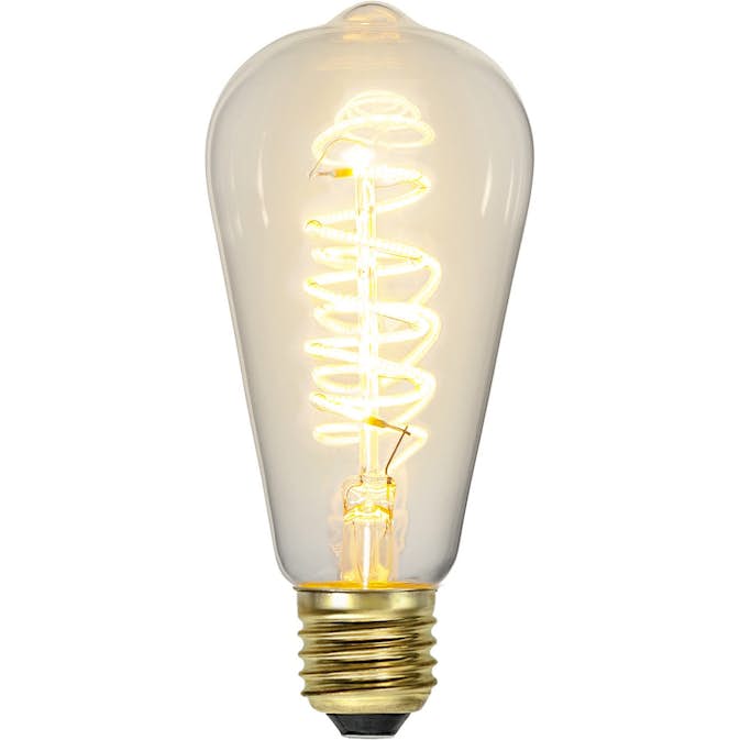 LED-lampa Star Trading E27 ST64 Decoled Spiral Klar 3-step Memory Dimbar 4W