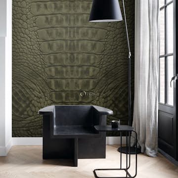 Fototapet Origin Krokodilhud Mossgrön