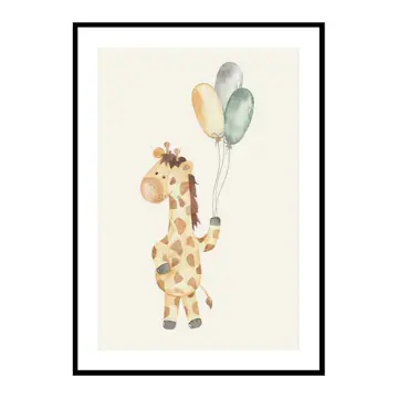 Poster Gallerix Giraffe Balloons
